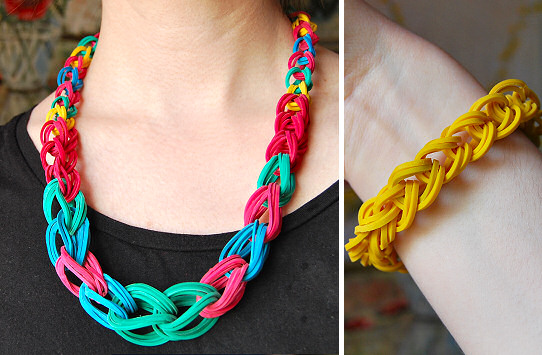 Rubber Band Necklace and Bracelet