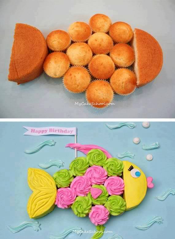 Fish Cupcake Cake