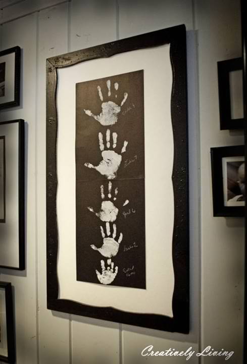 Family Hand Print Wall Art Idea