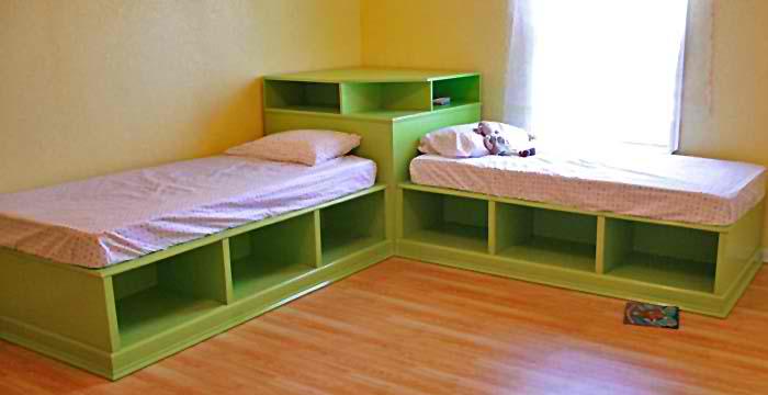 Twin Corner Beds With Storage