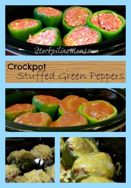 Crockpot Stuffed Green Peppers