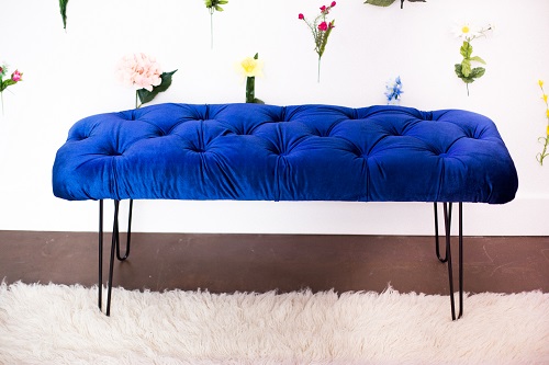 DIY Velvet Tufted Bench