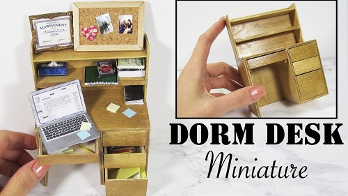 Miniature Dorm Desk Tutorial