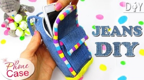 DIY Jeans Backpack Phone Case