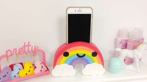 DIY Rainbow Phone Holder