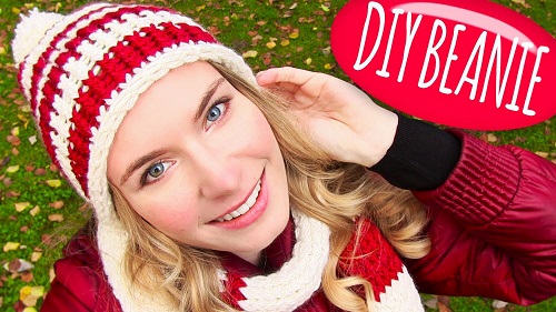 DIY Beanie Hat with Pom Pom